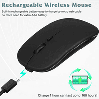 Punjiva Bluetooth tastatura i miš kombinirano ultra tanak pune tipkovnice i ergonomski miš za TCL A i sve Bluetooth omogućene MAC tablet iPad PC laptop -Pine zeleno sa crnim mišem