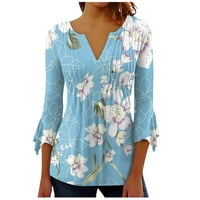 Košulje za žene za žene za žene Ispis grafičkih širih majica Bluze casual osnovne vrhove Pulover prevelike