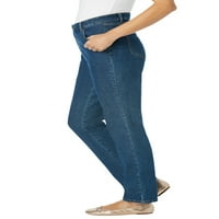 Žena unutar ženske plus veličine sitne ravne noge Stretch Jean Jean