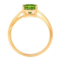 2ct smaragdni rez zeleni prirodni peridot 18k žuti zlatni graviranje izjava bridalna godišnjica Angažovanje