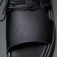 Dabuliu muškarci Ljetne sandale Trendy non klizanje mekane prozračne cipele ravna čipkasta kožna ležerna