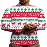 COLISHA Muška majica Down Tunic Majica Xmas Ispisani vrhovi Ležerne prilike Bluza za vrat Merry Božić