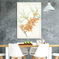 Zid - Platno Zidna umjetnost - akvarel boja Boja žuta grožđa Vinovo drvo voćna umjetnička djela - Giclee