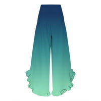 Ženske hlače Žene Ležerni gradijentni ispis elastični visoki struk ravne široke noge nepravilne hlače za žene za žene