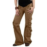 Strungten Womens Baggy Cargo Hlače Vintage Traperice sa džepovima Široke pantalone za noge Labavi kombinezoni