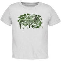 Majica za majicu sa alligatorskim močvarom za vodu s prskanjem majica bijela 2t