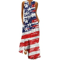 Sva haljina Dan nezavisnosti za žene casual plus veličine V izrez Dress Dnevni modni modni američki