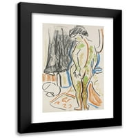 Ernst Ludwig Kirchner Black Moderni uokvireni muzej Art Print pod nazivom - Stojeći ženski čin