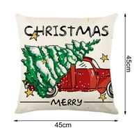 Pnellth bacač jastuk za prozračan sakriveni patentni zatvarač, kvadratni božićni santa Claus uzorak kasu za poklone