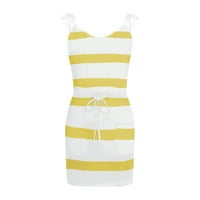 A-line opremljena haljina za haljinu od polu-gumba Ljeto Plaže Haljine za žensko Ležerne ljetne prugaste