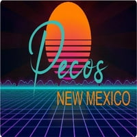 Pecos Novi Meksiko Vinil Decal Stiker Retro Neon Dizajn