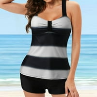 Bikini set ženski široki remen gradijentni print plaža Tankni zavojni push-up kupaći kostimi kupaći