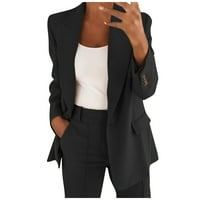 Frehsky zimski kaputi za žene Žene Loop top dugih rukava na dugih rukava ženska kancelarija habaju bluzu top bluže jakne za žene crne