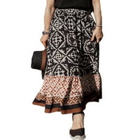 Karuedoo žene Vintage nagledne suknje LETNE Ljeto cvjetno print labavo spajanje rublje suknje