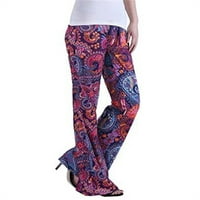 Bowake ženske udobne print pidžama hlače Stretch izvlačenje palazzo salon široka noga pant