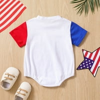 Unise baby Onege Odjeća s kratkim rukavima Pismo Ispis Rompers Bodysuit za djecu Dan neovisnosti odjeće