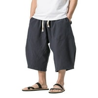 Avamo mens casual labave hlače Prozračne ljetne plažne kratke hlače posteljine pamučne hlače s džepovima