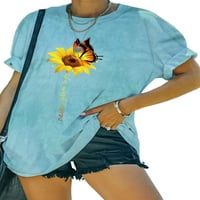 Capreze cvjetna majica za žene ljetne ljetne vrhove ljetne tuničke vrhove bluze