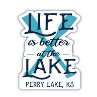 Perry Lake Kansas Suvenir Vinil naljepnica naljepnica za pakiranje 4-pakovanje