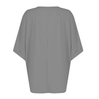 Ženske vrhove Ženska bluza s kratkim rukavima, Ležerne prilike za ispisane majice Crew Crt Crew Majice Sive 2xL