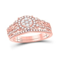 Jewels 14kt Rose Gold Womens Okrugli dijamant Bridalni vjenčani prsten za angažman za venčanje CTTW