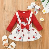 Djevojke toddlera Outfit Baby cvjetna životinja jesen Dugi rukav rumper rubne haljine za haljine Podesite odjeću