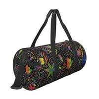 Velika kapaciteta Canvas torba za muškarce i žene, duge obojene flore okrugle prijenosne putne torbe za sportske fitness