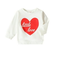 Koaiezne Toddler Girls Valentinovo, slova s ​​dugim rukavima, pisma od tiskanih majica pulover vrhove