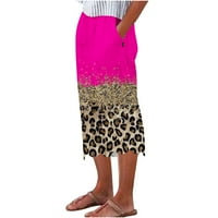 Fardey gromobrani danas ženske leopard Print Capri hlače elastične hlače sa velikim strukom sa džepovima