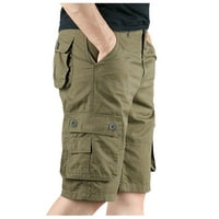 WeFuesd Terrove hlače za muškarce Muške hlače Čvrsta muška boja s više džepom i modnim ljetnim hlačama