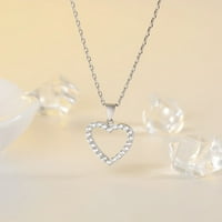 Tianlu okrugli bijeli prirodni dijamantski sterling srebrni jednostavan privjesak za srce za žene