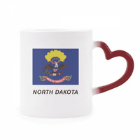 Sjeverna Dakota Flag Profil Zastava osjetljiva na toplinu Crvena boja Promjena kamena za kamen