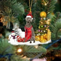 Kuluzego Božićni viseći ukrasi za obrtni ukrasi za božićno drvce, drveni psi Dobrodošli znak Viseći privjesak Obiteljski odmor Xmas Party Dawne