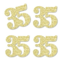 Velika tačka sreće Zlatno sjaj - NO-nered pravi zlatni sjajni brojevi - 35. rođendan strana Confetti