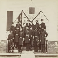 Ispis: General majora D. B. Birney i osoblje, oko 1864