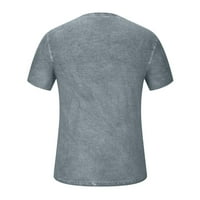 Muška majica Henley Casual gumb spuštena Slim Fit T-majice Stretch Worth Wed Atletic kratkih rukava majica