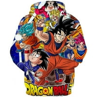 Godina Zmaj-Ball Hoodie Anime Odjeća Goku 3D Printisak duksevi Dječaci Djevojke Dukserice Dječja trenerka odjeća