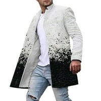 Vintage Muške modne tiskane jakne za muškarce Tanak zimski kaput rever ovratnik dugih rukava podstavljena