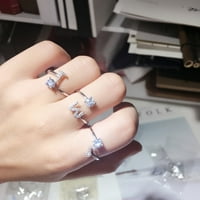 Prsten podesivi otvoreni kraj bakrene slova djevojke nakit za prste za upoznavanje bakrenog rivestona srebra