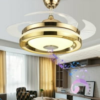 42 Zlatni bluetooth stropni ventilator LED zatamnjeni luster za uvlačenje ventilatora