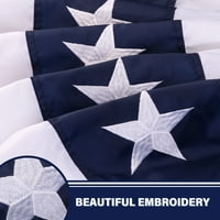 Američki nas nabojni ventilatori FLAT FT vanjski, vezene zvijezde 210D zastava za rutu, 4. srpnja USA