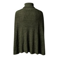 Ženska jeseni zimske turtleneck poncho džemper modni pleteni ogrtač za omotač dukseri visoki rezni pulover