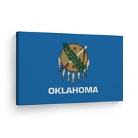 Smile Art Design Oklahoma Državna zastava Nastavna kapital u SAD-u platno Zidno umjetnost američka država zastava Zidna umjetnost Kućni ukras Dnevni boravak Sanmur uredski dekor spreman za vješanje izrađene u SAD-u 30x40