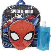 Marvel Spiderman Backpack Combo Set - Spiderman Boys Backpack set - ruksak, ručak, boca za vodu i karabina Spiderman