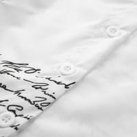Ljetne haljine za žene s rukavima Mini modna modna tiskana duboka V-izrez haljina bijela s