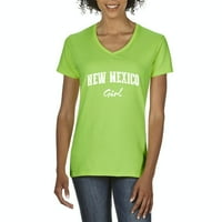 Arti - Ženska majica s kratkim rukavima V-izrez - Nova Meksiko djevojka