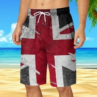 Vučena 4. jula Američka zastava Muške brze suho američke zastave Štampane kratke kupaće kostime sa mrežnim kostima za kupaće kostime crveno, XL