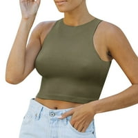 Ženske tenkove vrhunske ljetne casual osnovne majice bez rukava bez rukava na vrhu rukava