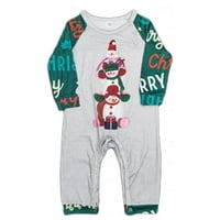 Zkozptok Porodica Božićne pidžame Podudaranje postavlja Xmas Usklađivanje PJS za odrasle djeca za odmor Xmas Porodični za spavanje postavljen Toddler, zelena beba, 9- mjeseci