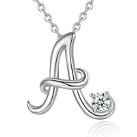 Eusense Početna ogrlica s ogrlicama Privjesak srebrni abeceda nakita za žene djevojke